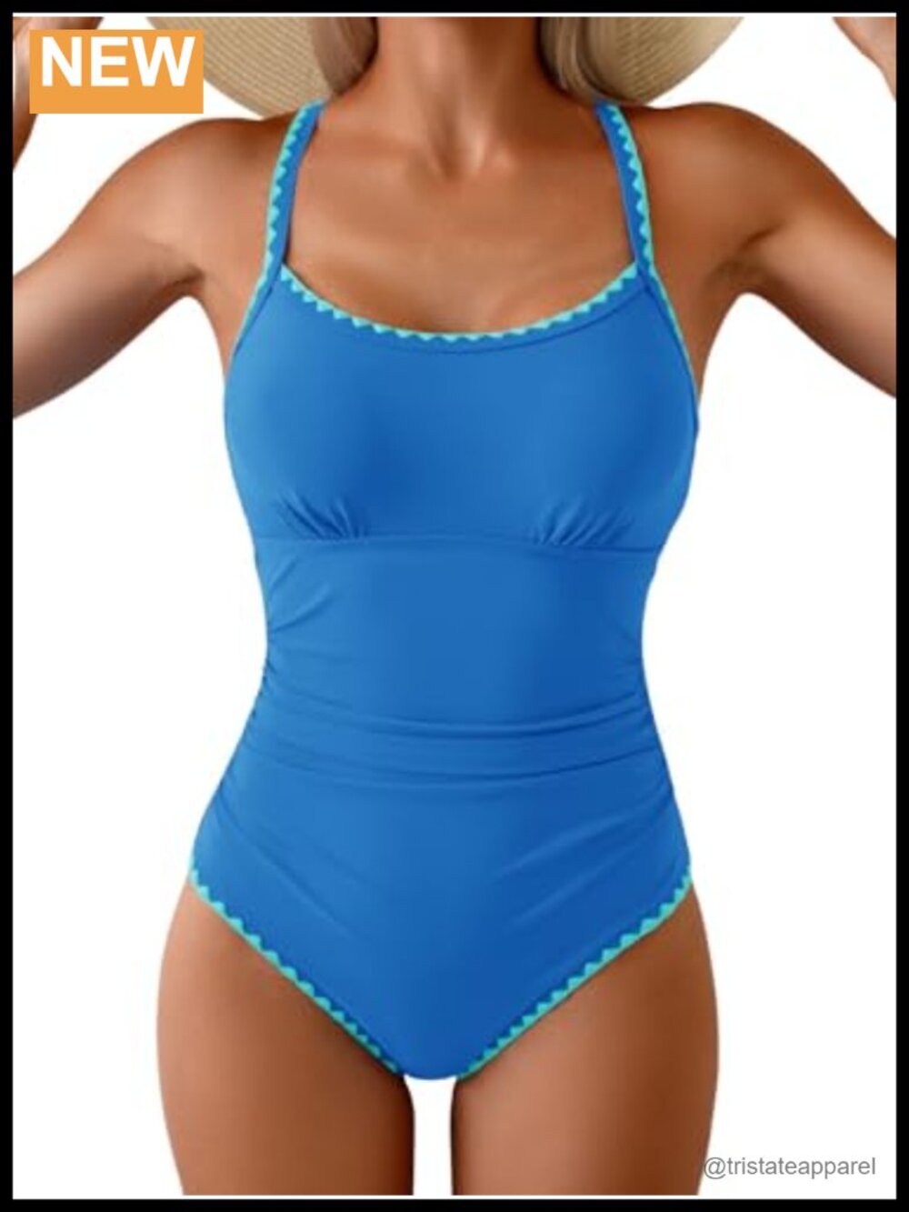 Womens One Piece Swimsuit Tummy Control Criss Cross Tie Back Bathing Suit
